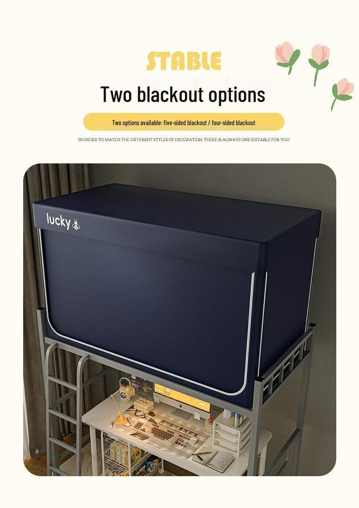 Wow Oh Dorm Blackout Bed Curtains with Mosquito Nets - Privacy & Insect Protection for Bunk Beds In College Dorms
