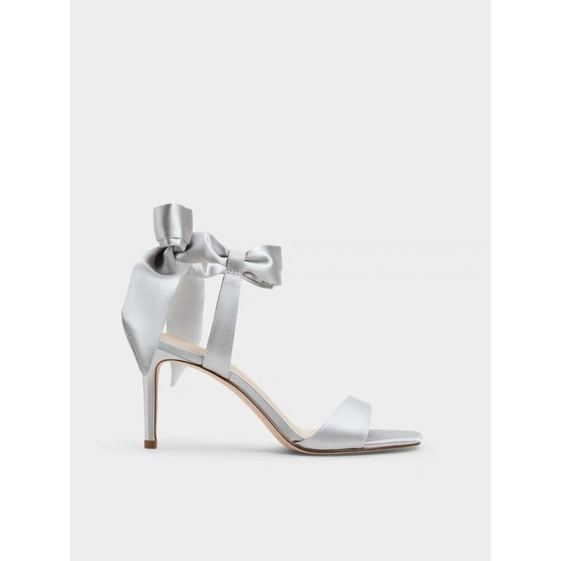 Fashion New Style Summer Ladies Sexy Thin Heel Sandals Women's Fashion Bow High Heels Solid Color Sexy Sandals Yellow Pumps Women Shoes
