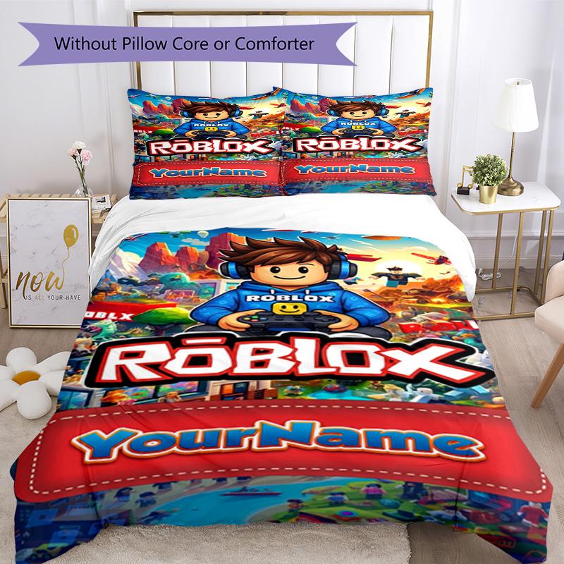 Roblox 180 Customize Your Name Bedding Set Breathable Duvet Cover with Pillowcases Home Decoration Birthday Gift