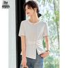 Women's Asymmetric Twisted Knot Short Sleeve T-Shirt
