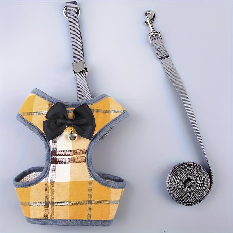 

Регулируемая шлейка для собаки и кошки с мягкой сеткой, дышащий дизайн - Удобная, освежающая и стильная для прогулок, бега, аксессуары для питомцев S жёлтый