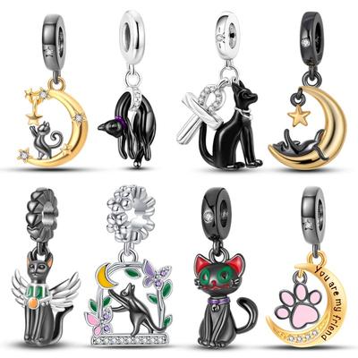Fit Pan Original Bracelet Black Pet Series Charm For Women Jewelry Diy Beads New Items