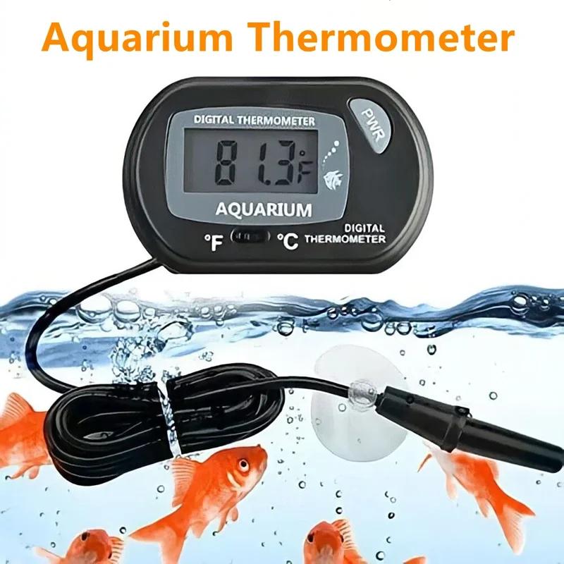 Digital LCD Aquarium Thermometer Waterproof Fish Tank Temperature Sensor with Probe Suction Cup ST-3