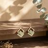 Explosive Rhombus Hollow Hand-painted Enamel Colored Earrings Metal Frame Line Texture Daily Versatile Personalized Earrings
