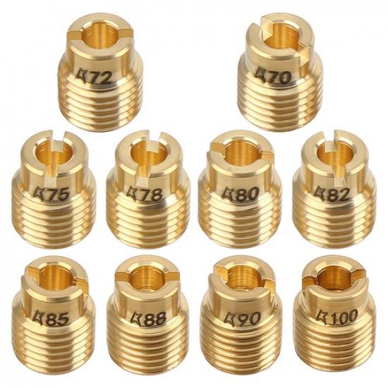 10pcs Carburetor Main Jet Kit for Honda GX160 GX200 PWK Keihin OKO CVK Carb Gold