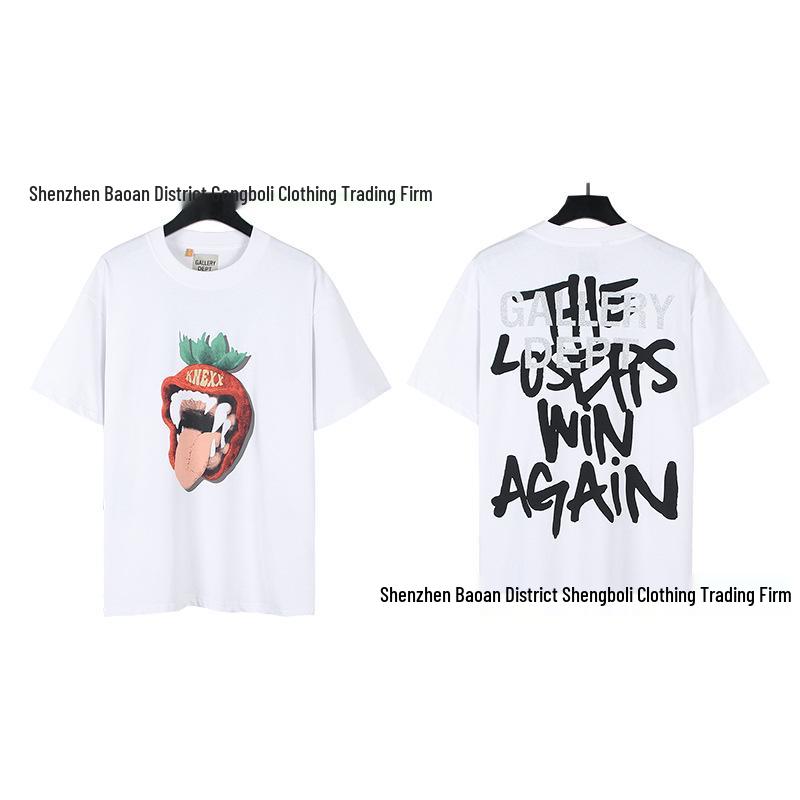 Унисекс Ретро Футболка с принтом D с коротким рукавом от GALL Extra Large