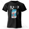 Japanese Soda Pop Anime Printed 100% Cotton T-Shirt, Ultra Soft Round Neck Short Sleeve Tee for Men & Women