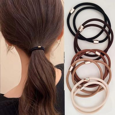 10pc European and American Khaki Style Elastic Hair Bands for Women Girls Hair Ties Rope for Korean Hair Accessories