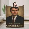 Pray For Charlie Kirk Soft Plush Throw Blanket for Students  Warm Flannel Bedspread for Sofa Bed or Outdoor Use