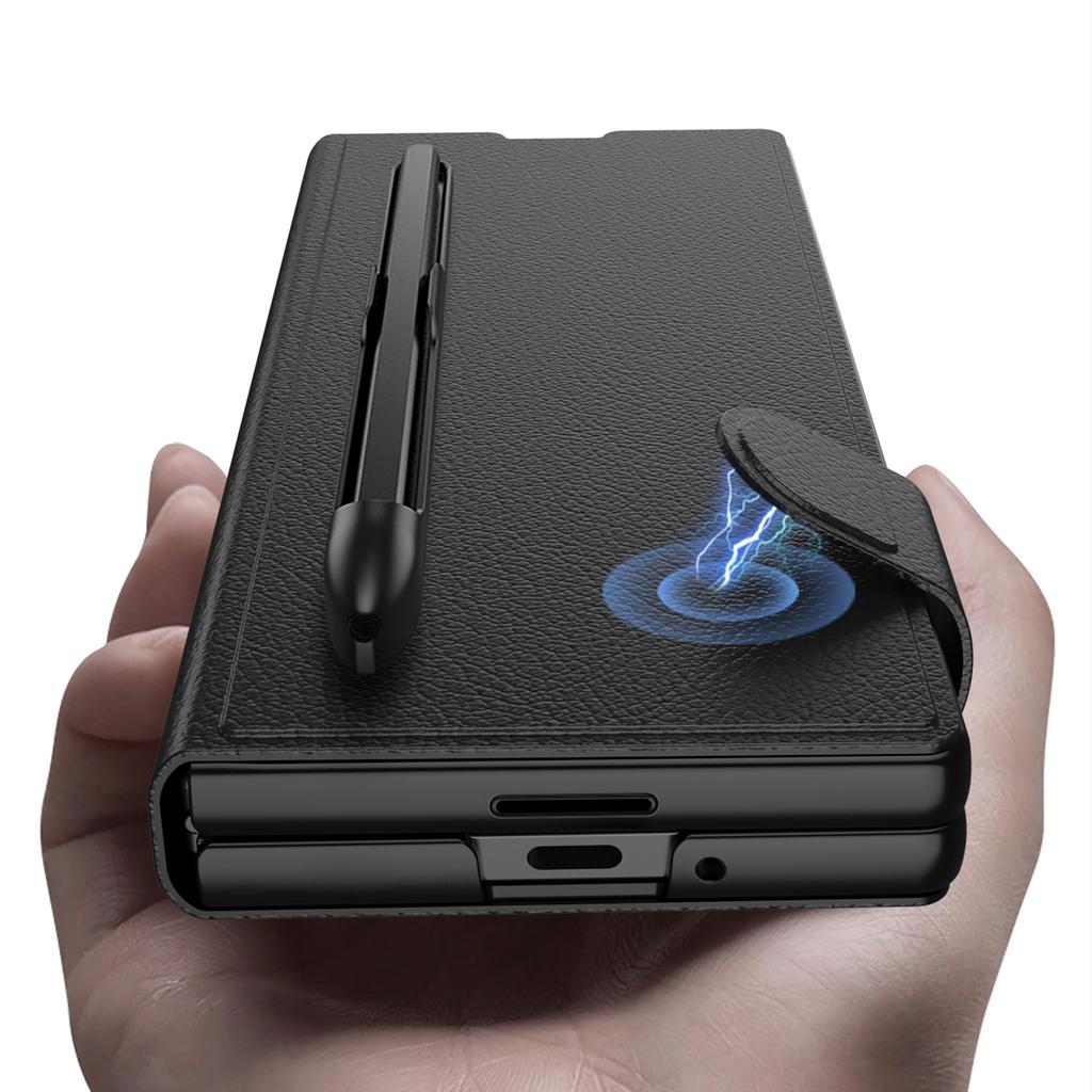 Samsung ZFold7 Mobile Phone Case Flip Leather Case Pen Slot Shell Film Integrated Fold7 Anti Fall Protection Case