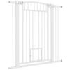 Dog Barrier, Adjustable Width 76-102cm, Extra-Wide Barrier with Cat Door, White