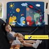 Magnetic Double Layer Dinosaur Sunshade: Child's Car Window Curtain for Sun Protection and Privacy