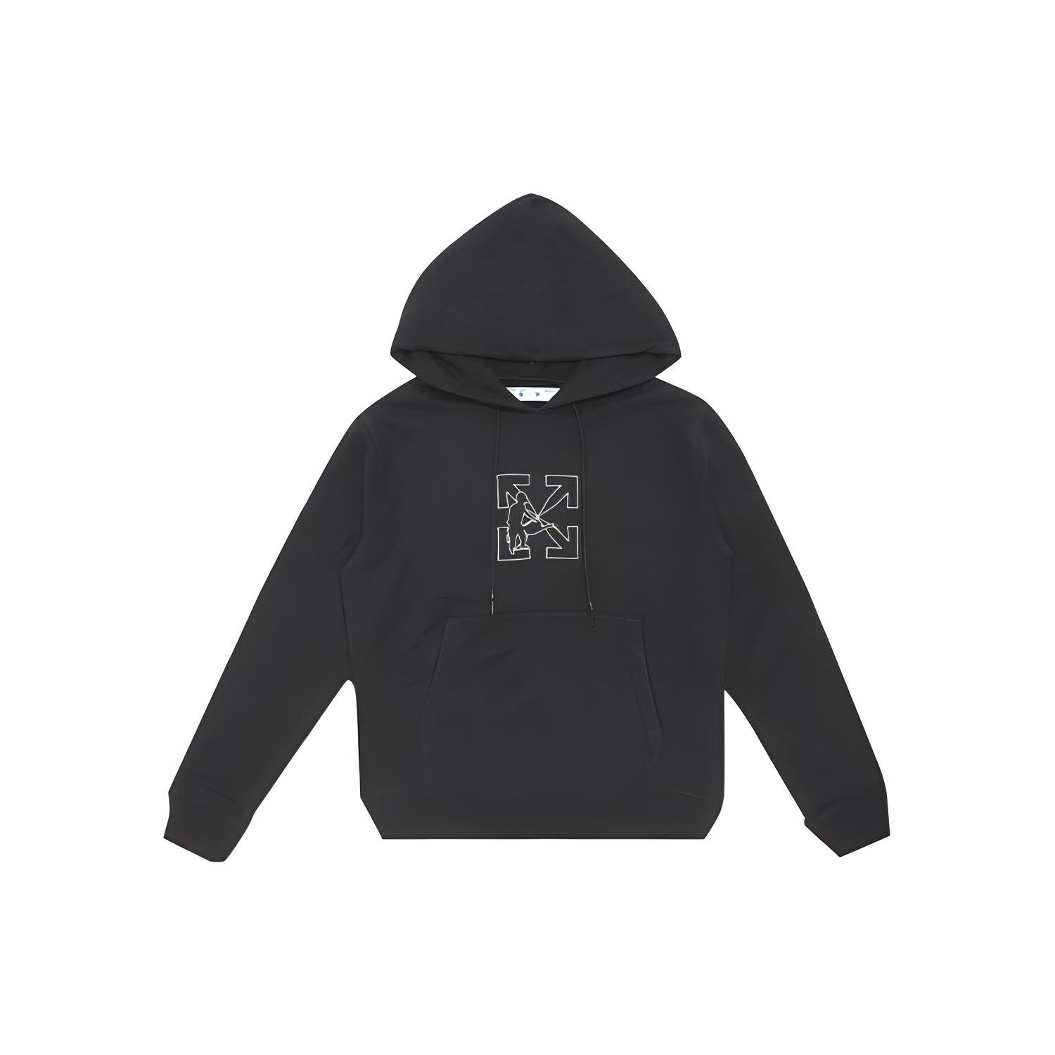 

Тонкая толстовка с капюшоном Off-White Workers Logo, черные/белые мужские топы OMBB034E20FLE0031001 L