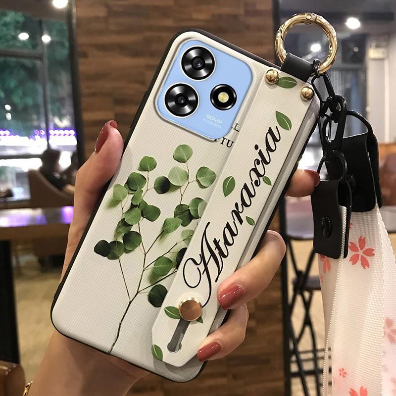 Fashion Design Soft case Phone Case For ZTE Blade A73 4G/V50 Smart Silicone Lanyard Shockproof Back Cover Dirt-resistant