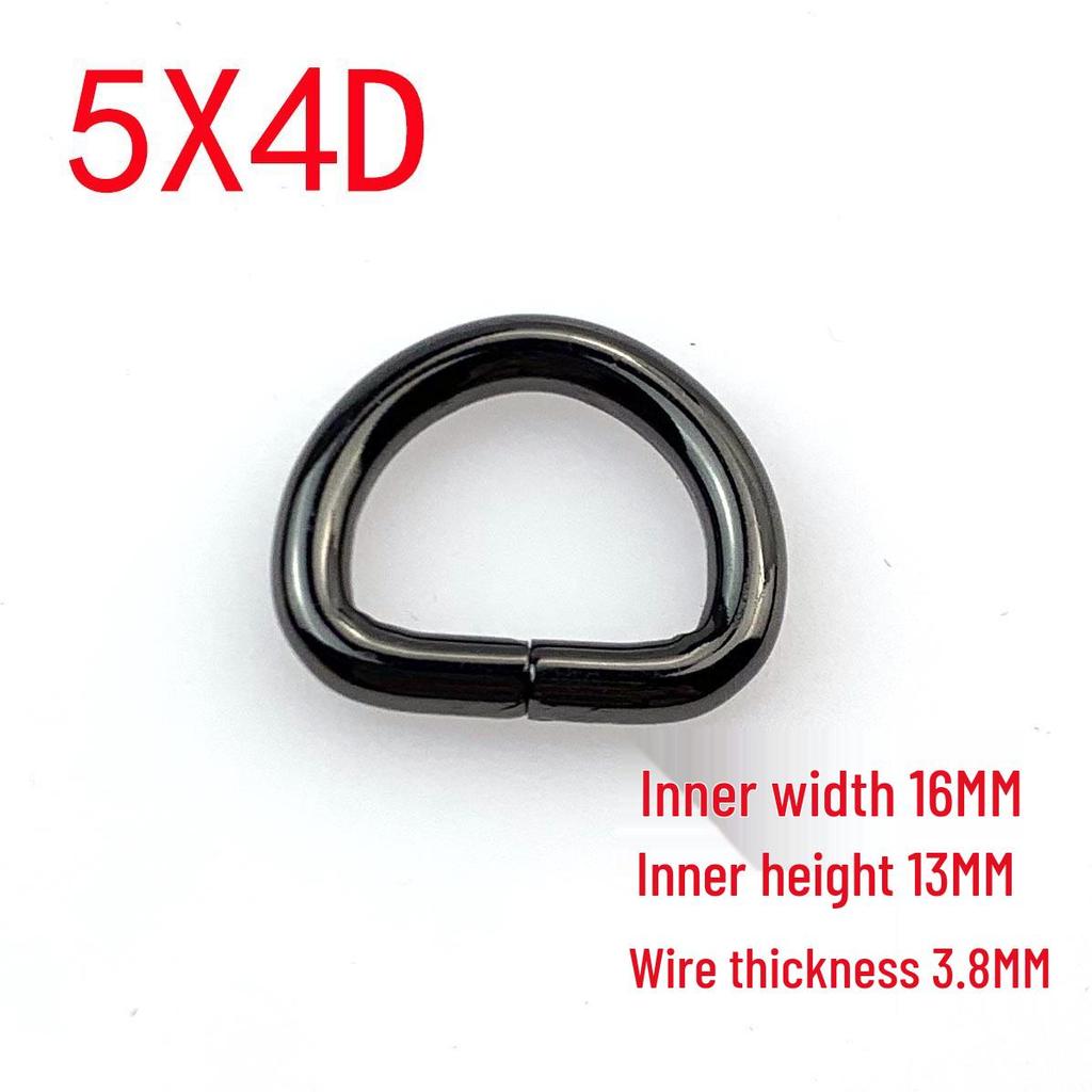 3.8mm Thick D-Ring Buckle Hardware for Bag Straps and Side Hooks