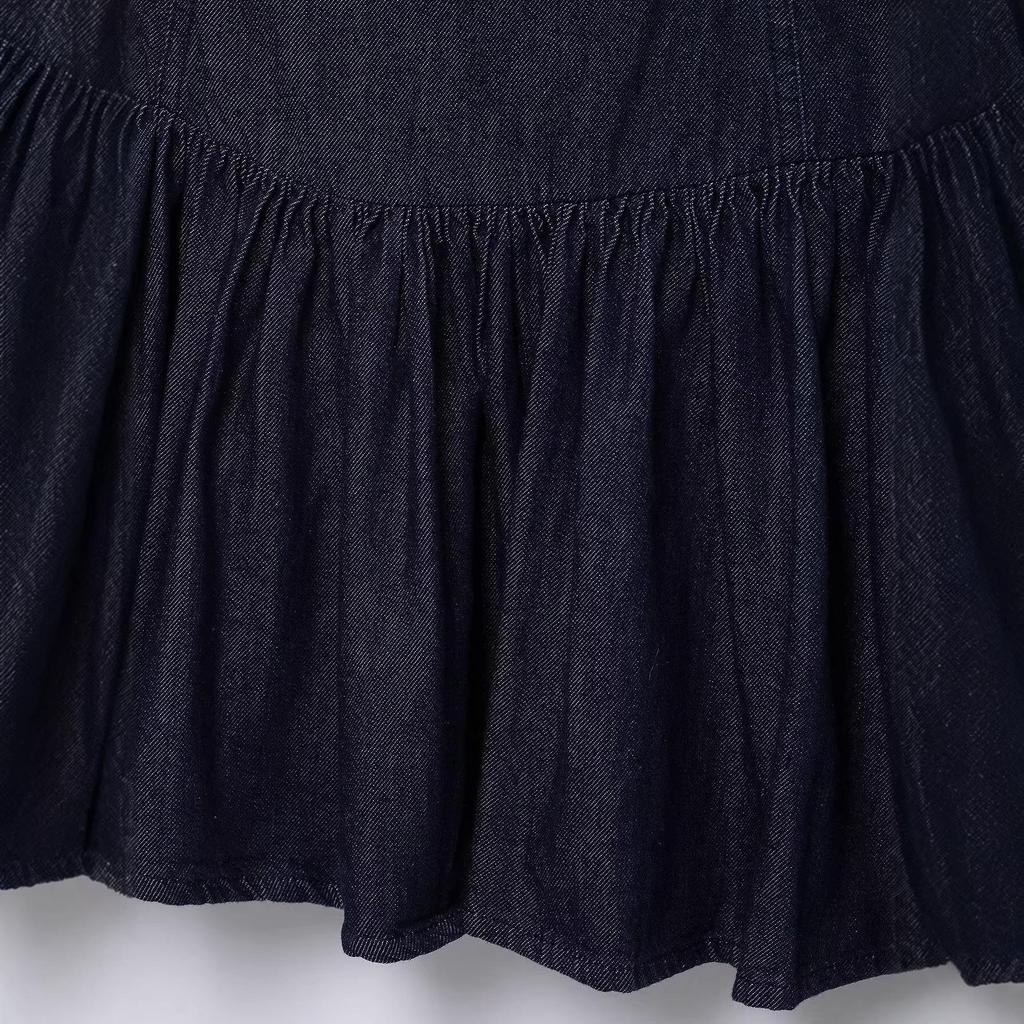 TAOP&ZA Women's Spring 2026 Denim-Effect Sleeveless Waist-Cinched Dress