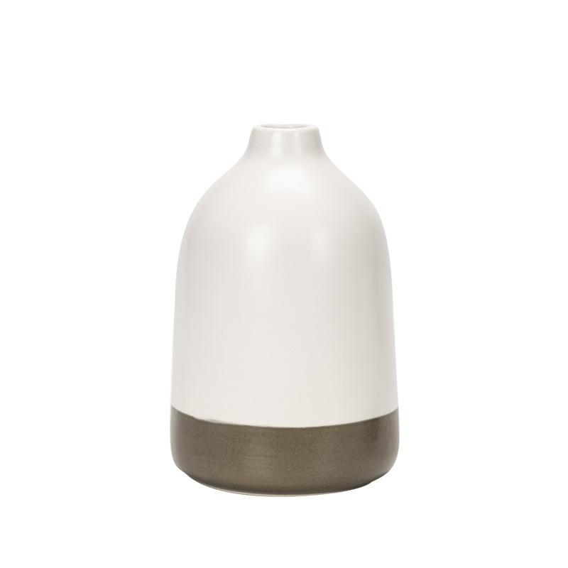 Manhattan Two-Color Ceramic Vase, High-End Flower Insert, Home Aromatherapy Bottle, Desktop Decoration Ornament