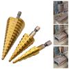 3pcs HSS Titanium Coated Step Drill Bit 4-12 4-20 4-32 Ing Power Tools, Metal High Speed Steel Wood Hole Cutter Cone.