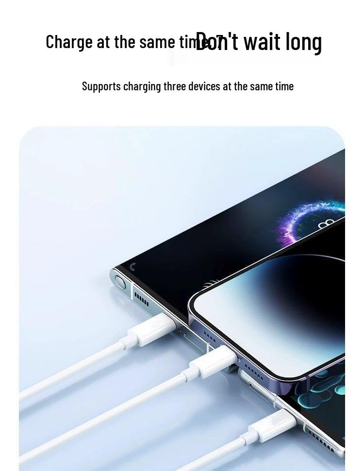 Drei-in-Eins 100W Schnellladekabel für Huawei, Apple und Xiaomi Handys