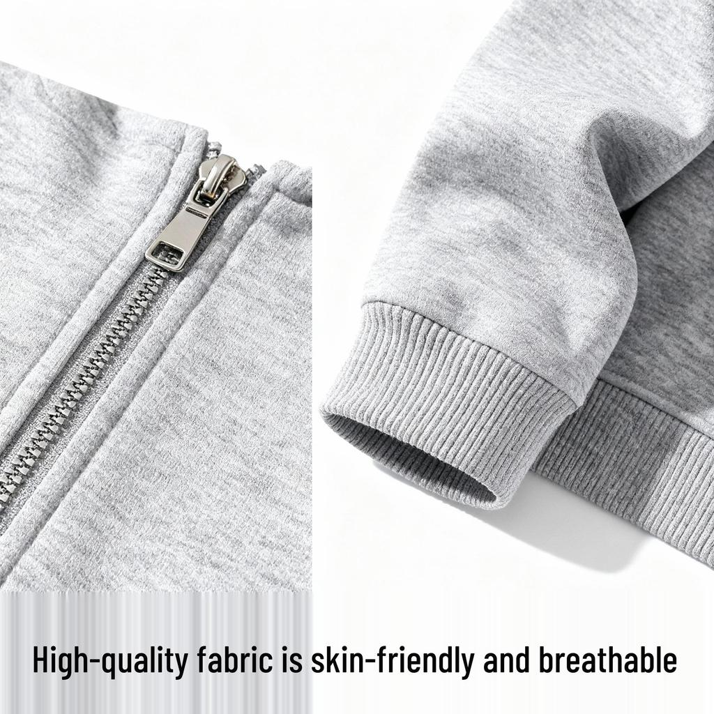 2025 Men's Heavyweight Fleece Hooded Sweatshirt: Autumn/Winter Half-Zip Casual Jacket