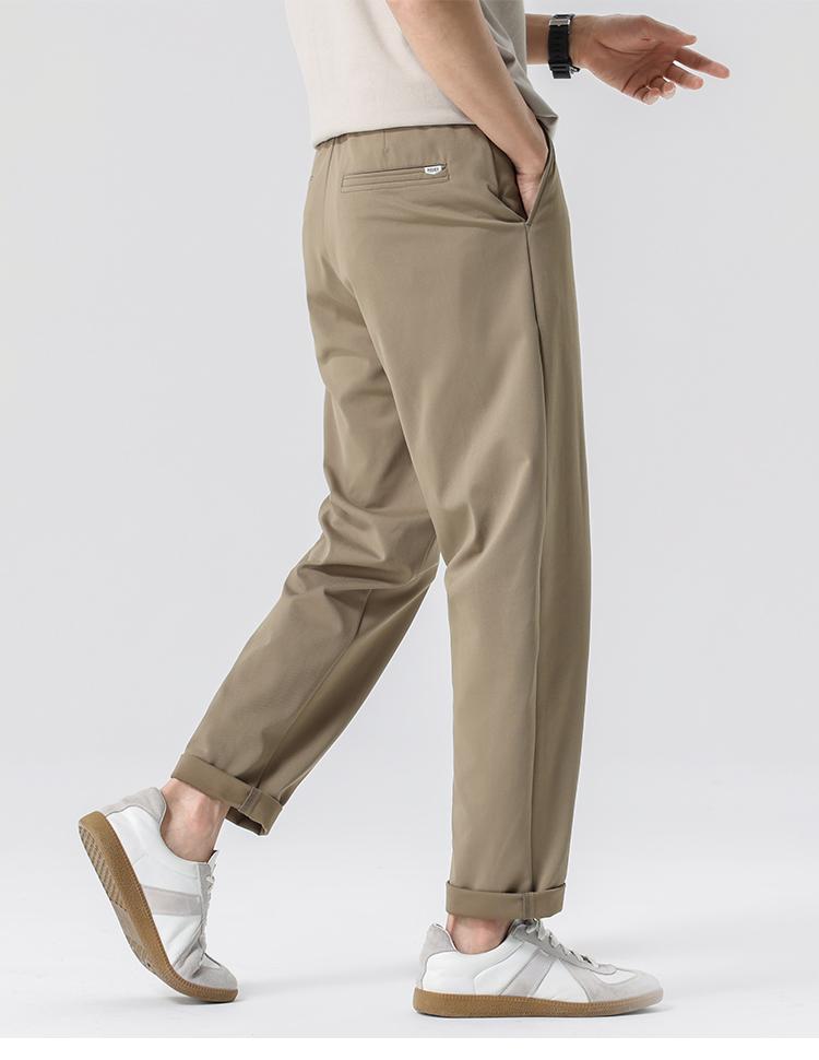 Lightweight, versatile, simple, tapered, and slightly elastic men's casual pants