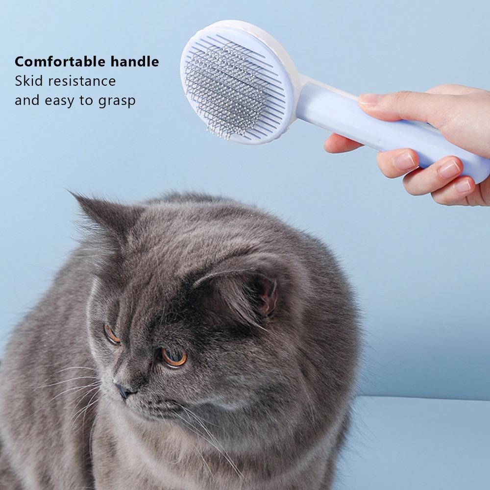 Round Thick Needle Cat Brush Knot-Opening Design Floating Hair Removal Pet Grooming Brush Massage Comb for Small Animals