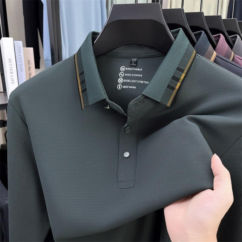 New Spring Autumn Men's Casual Versatile High-End Long Sleeve T-Shirt Comfortable Bottoming Shirt
