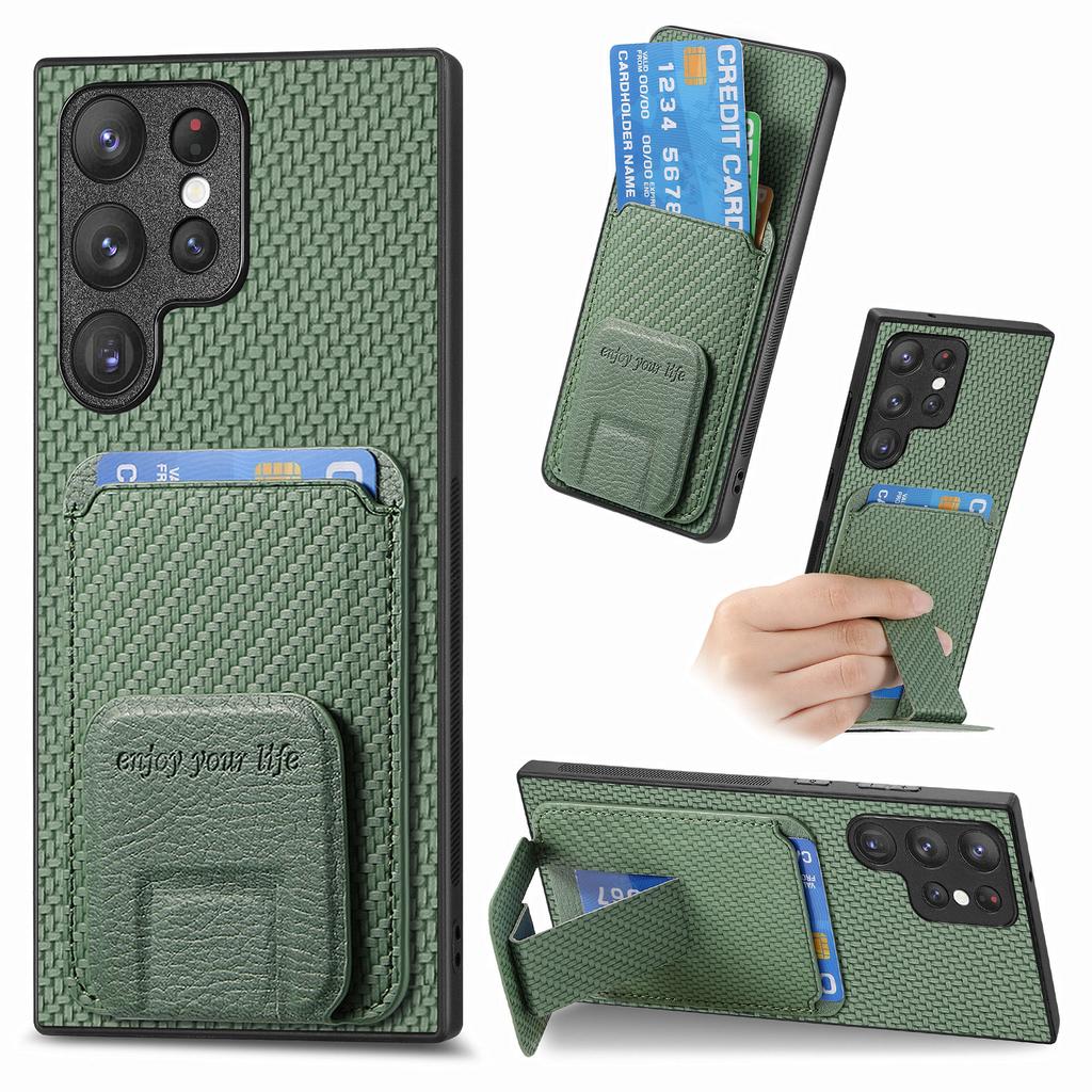 Foldable Kickstand Cards Solt Wallet Case For Samsung Galaxy S24 Ultra S23 S22 Plus S21 FE A14 A24 A34 A54 A15 A05 A55 A35 Bag