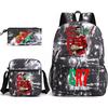 Cr7 Youth Fashion Children'S Student Schoolbag Three-Piece Set Backpack Satchel Pencil Case