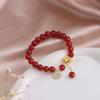 Temperament 8mm Agate Peach Blossom Bracelet Fu Brand Jewelry Xiaohongshu Popular Natural Stone Bracelet