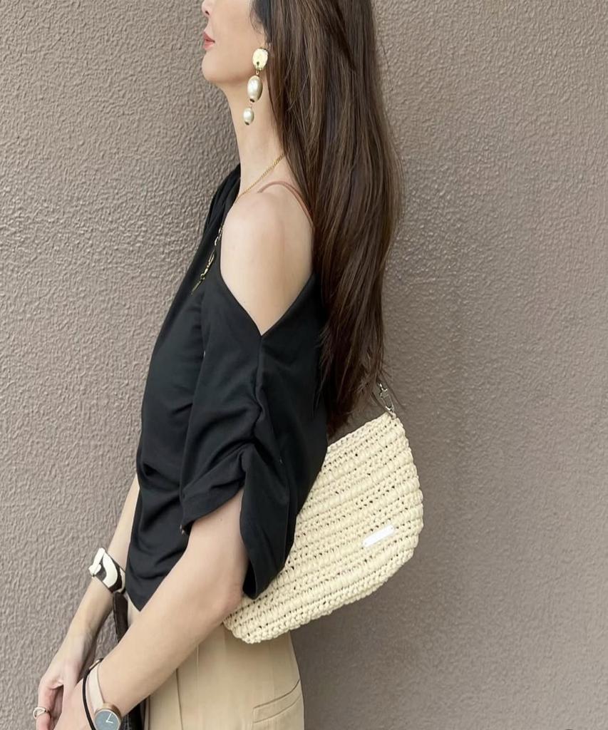 Loco Hawaii Raffia Strap Pouch Bag