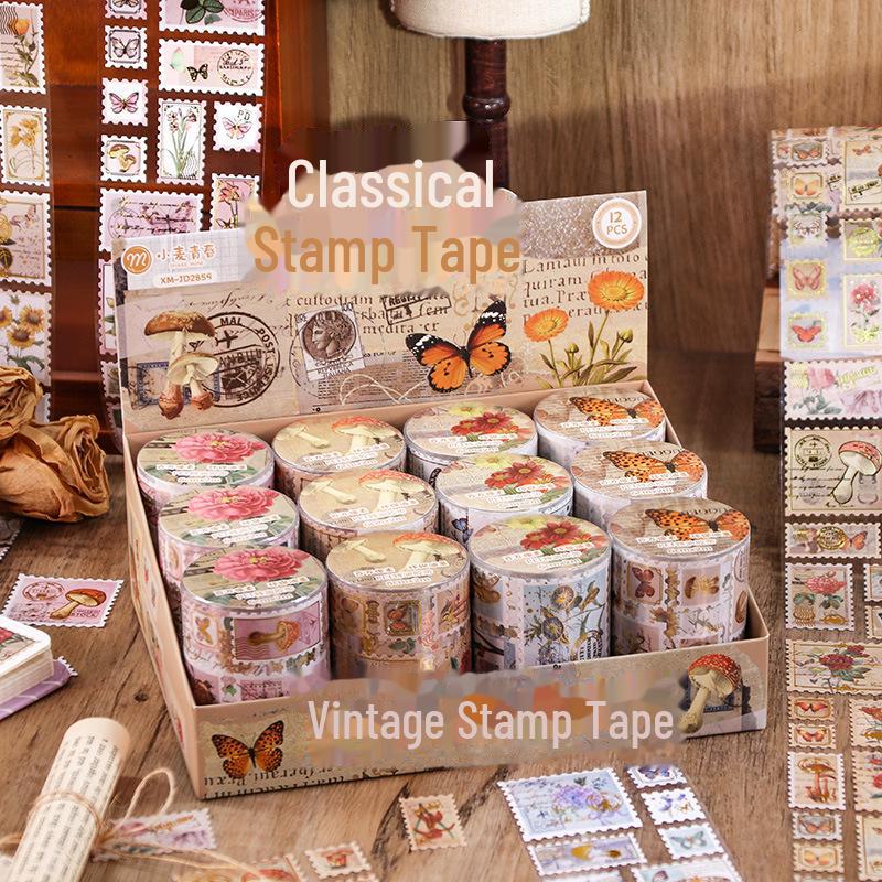 

Набор из ретро-штампов и лент для горячего тиснения из ПЭТ-материала с креативным руководством и декоративными наклейками