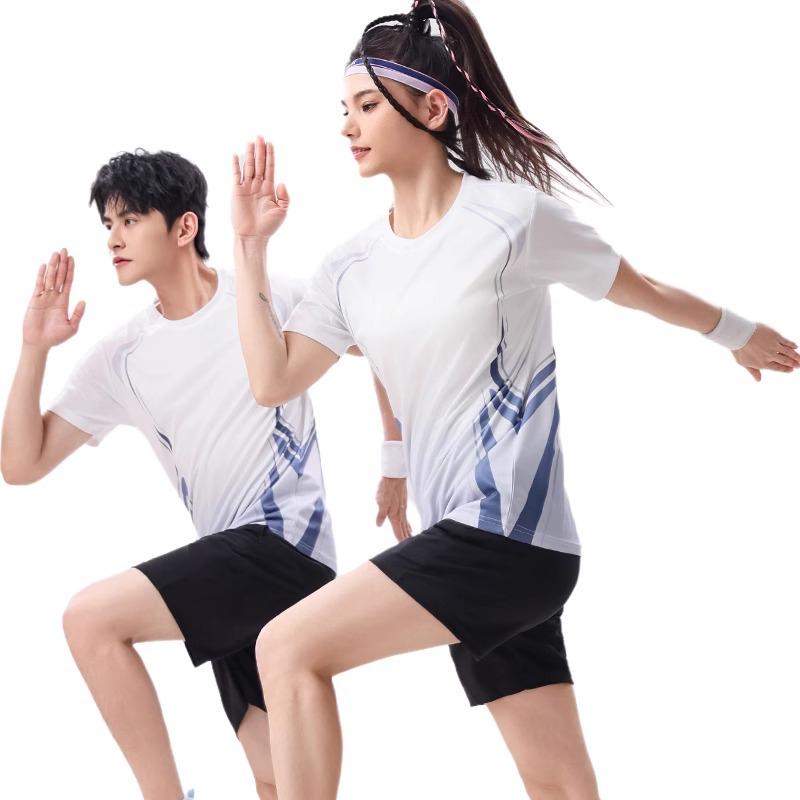 Unisex Quick-Dry Sports Suit: Breathable Short-Sleeve Set for Runners with Customizable Team Numbers