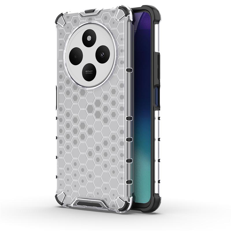 Shockproof Transparent Case For Xiaomi Poco C75 Honeycomb Armor Full Back Case For Poco C75 Case Cover For Poco C75 6.88 inch