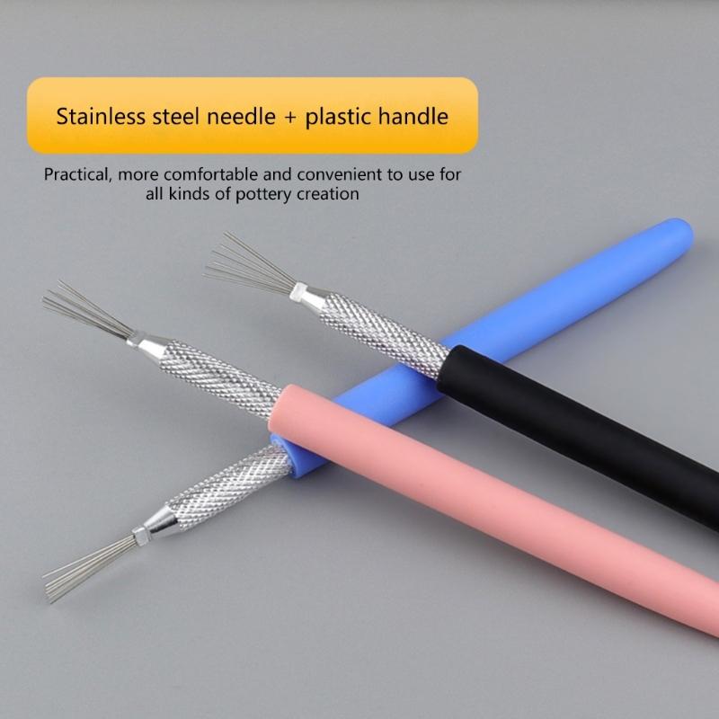 Professional Clay Sculpting Modeling Needle Tool Set of 3 Suitable for Creating Unique Textures & Detail In Art Projects