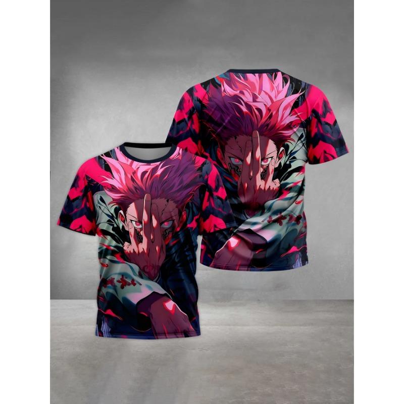 Summer Round Neck 3D Jujutsu Kaisen Satoru Gojo Printed Top Fashionable Casual Short Sleeved Children's Boy T-shirts