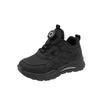 White Leather Sports Shoes with Rotating Button for Girls' & Boys', Soft Sole Lightweight Sneakers for Kids