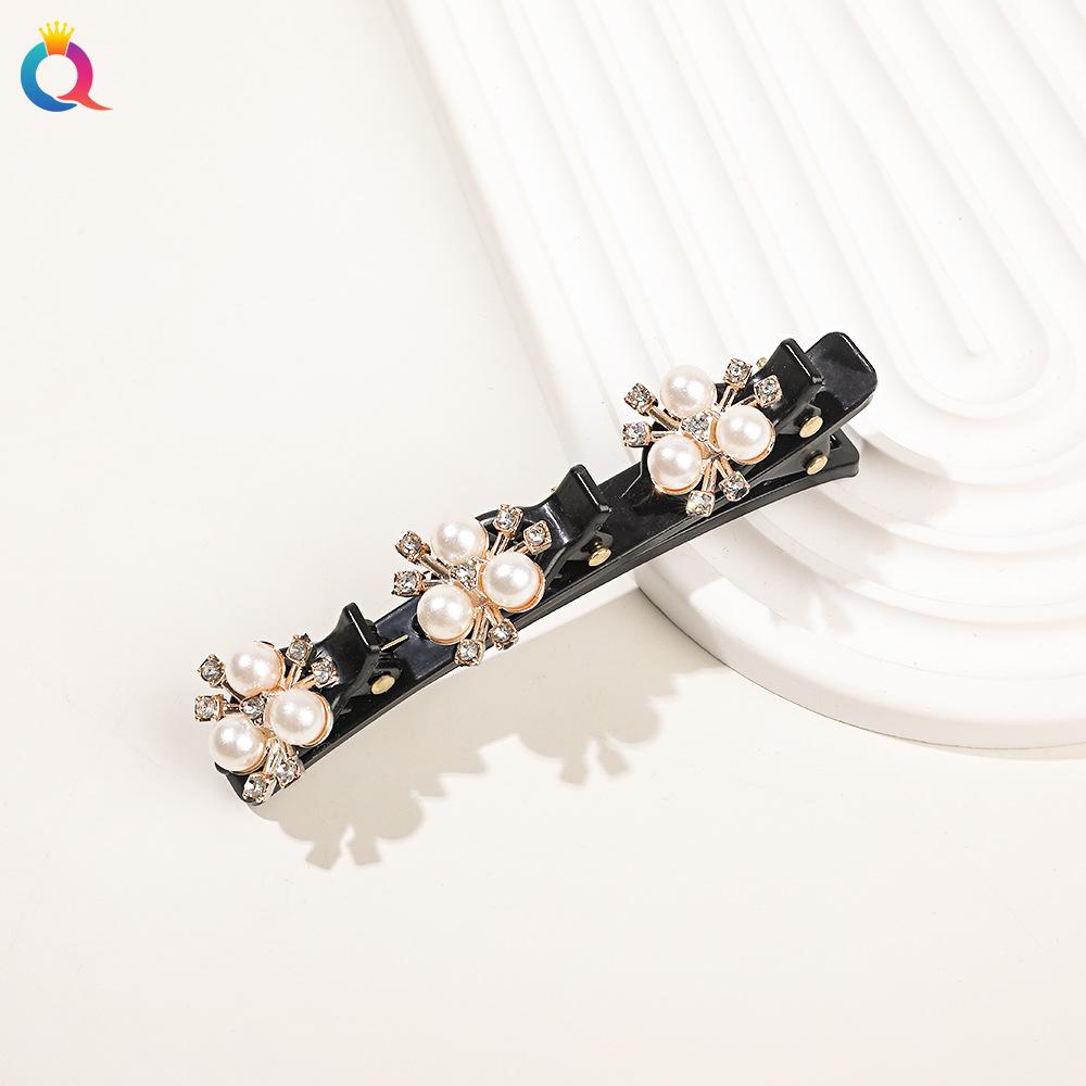 Vierblättriges Kleeblatt Blume Haarspange Damen Gebrochene Haarspange Flecht-Finishing-Artefakt Seitenklammer Ponyklammer