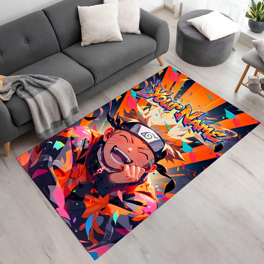 Naruto Character Customizable Name Floor Mat Design for Playrooms Study Room Outdoor Decorate Room Anti-slip Rug Office Home Decor