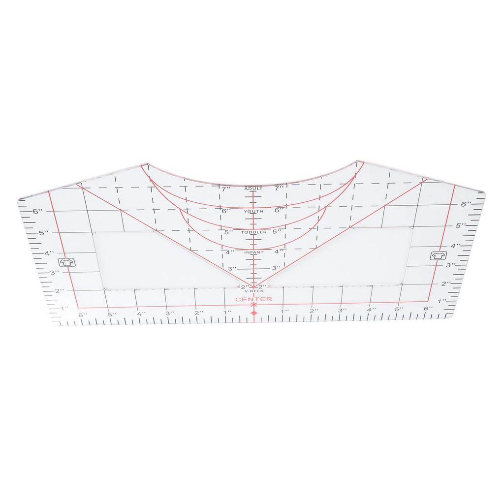 Acrylic Apparel Alignment Ruler Transparent Garment Measurement Tool Printed Measurement Guides