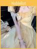 French Romantic Sweet Floral Dress With Knit Fabric And Sleeveless Design For Summer Fashion