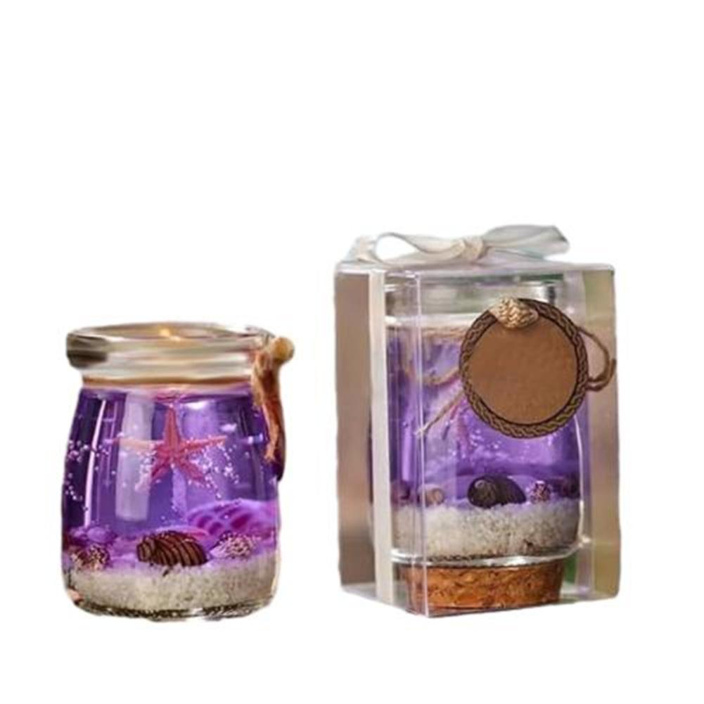 Ocean Beach Scented Candles Single-Wick Aromatherapy Ocean Gel Candle With Shell For Home Scented Stress Relief And Relaxation