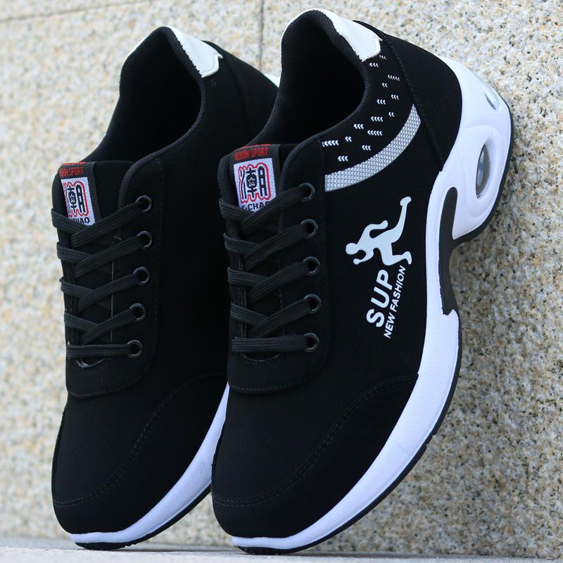 Men's Lightweight White Leather Waterproof Non-Slip Casual Work Sneakers for Autumn