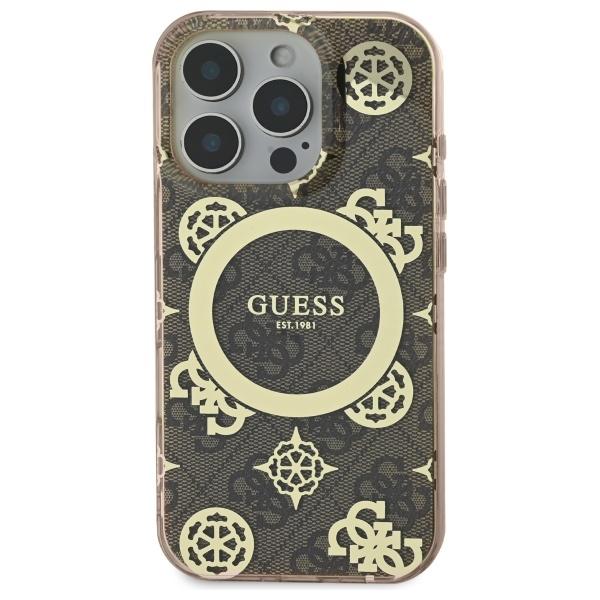 Guess Guhmp16Lh4Pyeew Iphone 16 Pro6.3 Brązowy/Brown Hardcase Iml Peony On 4G Background Magsafe
