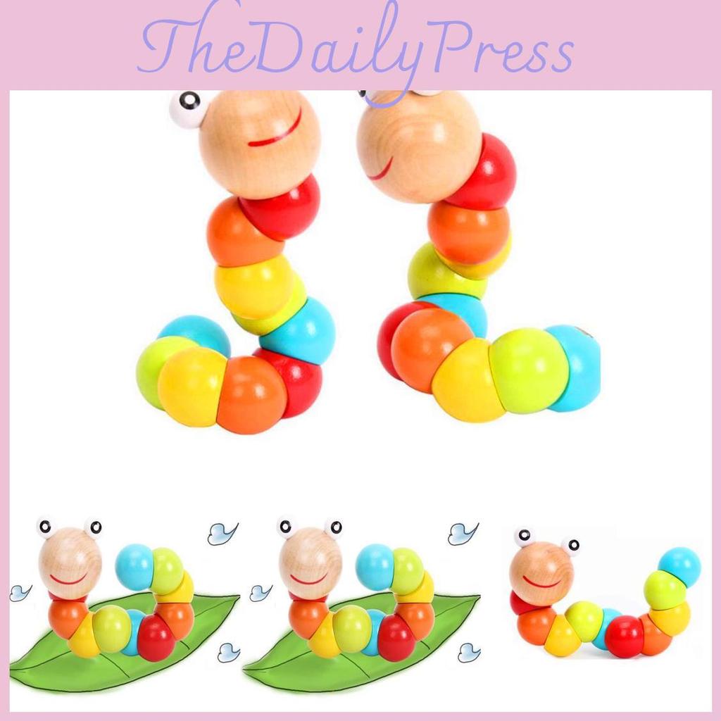 Twist Wooden Worm Educational Toy For Kids Hand Dexterity And Brain Boost
