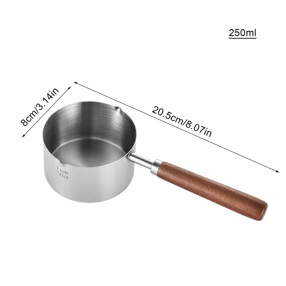 125ml/250ml Induction Sauce Pan Stainless Steel Hot Oil Pot Milk Pan Small Saucepan with Ergonomic Handle