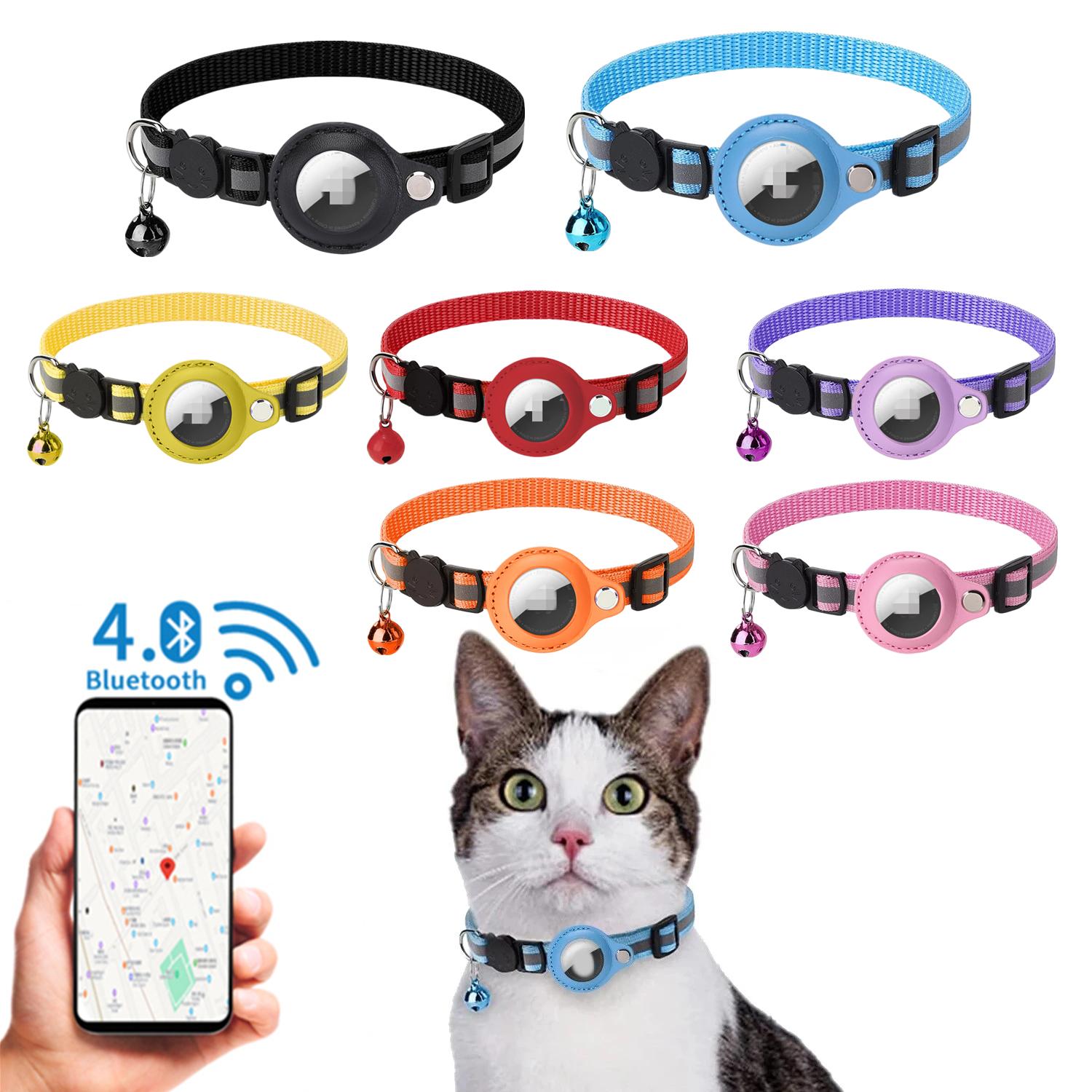 

Анти-потерянный кошачий ошейник, светоотражающий Apple Airtag Tracker, защитный чехол с колокольчиком, водонепроницаемое ожерелье с котенком, GPS-аксессуары для домашних кошек