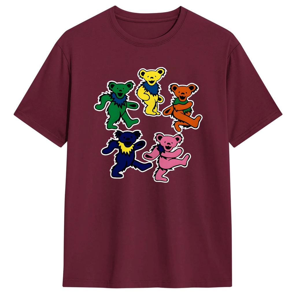 Harajuku T Shirt Summer Vintage Gratefuls Deads Bears Circle Fashion T Shirts Cotton Tee Shirt Unisex Y2K Classic Short Sleeve Tees