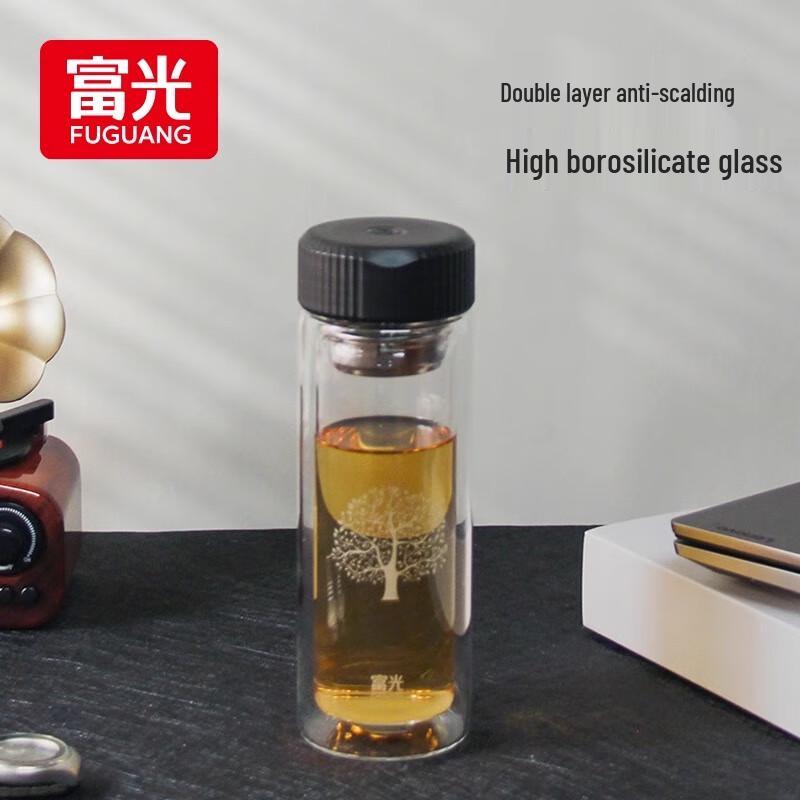 FUGUANG Zhiyue Double-Wall Portable Tea Infuser Glass Cup