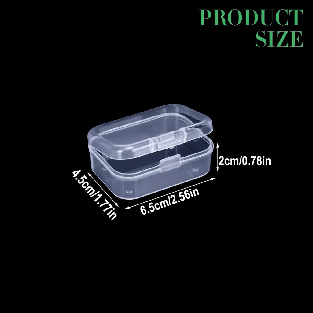 Mini Rectangle Clear Plastic Jewelry Storage Case - Mini Boxes for Earrings Rings Beads Small Items Packaging Container